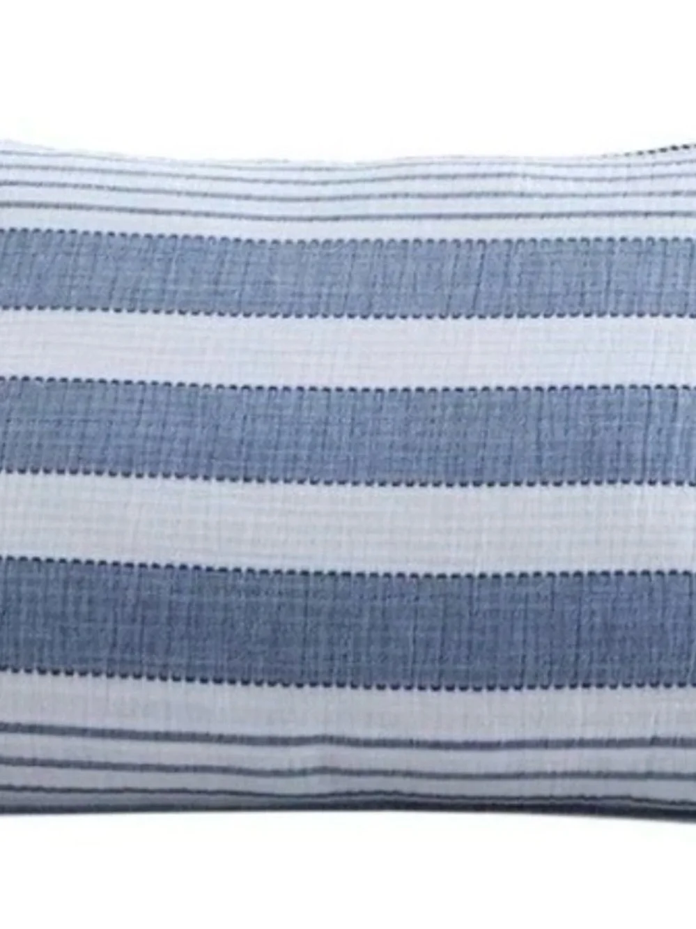 DKNY Blue and White Striped 3 piece Duvet Cover Set with shams cotton breathable